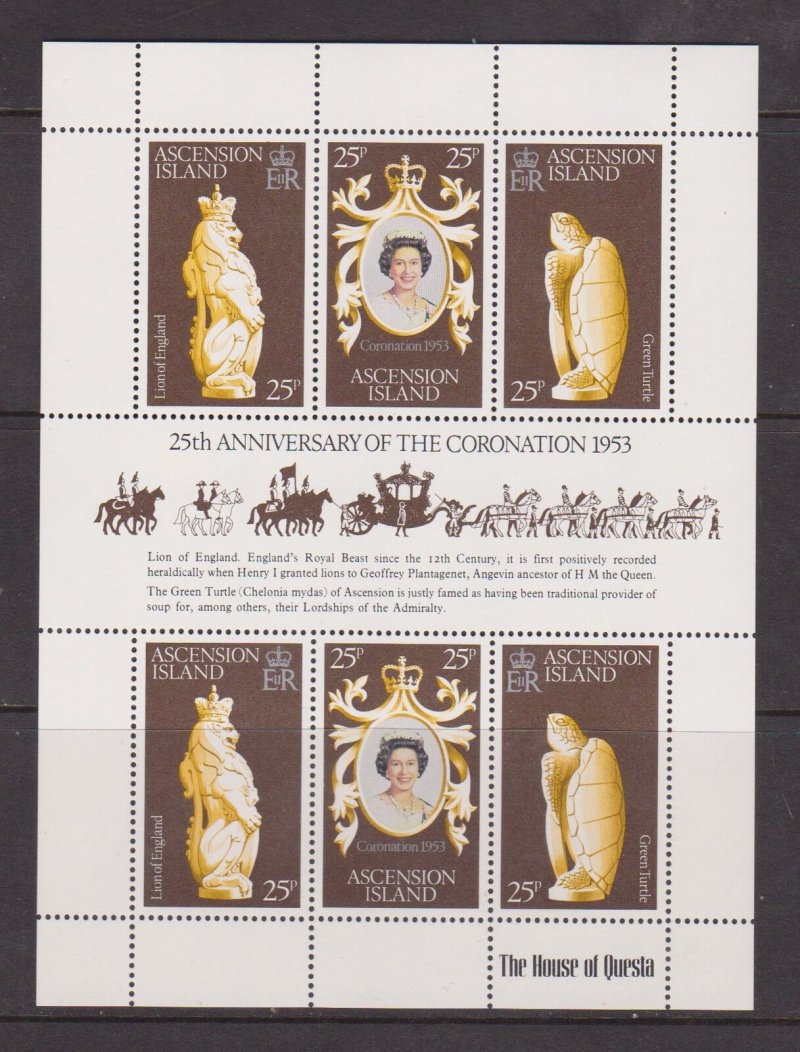 Ascension 1978 - 25th anniv. Queen Elizabeth II, bloc neuzat