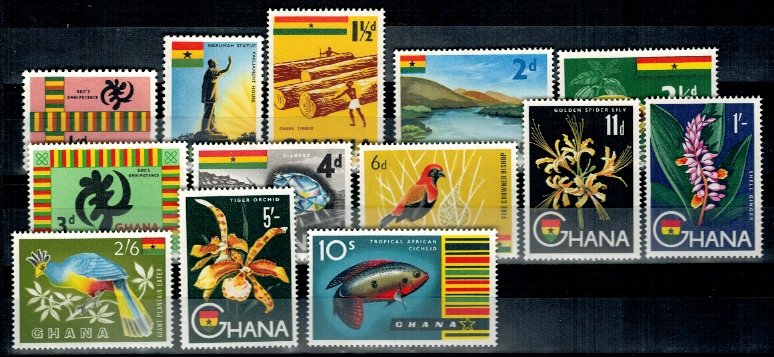 Ghana 1959 - Simboluri nationale, serie neuzata fara Posta Aeria