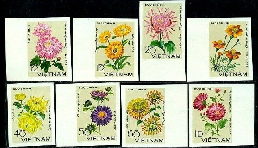 Vietnam 1978 - Flori, crizanteme, serie ndt neuzata