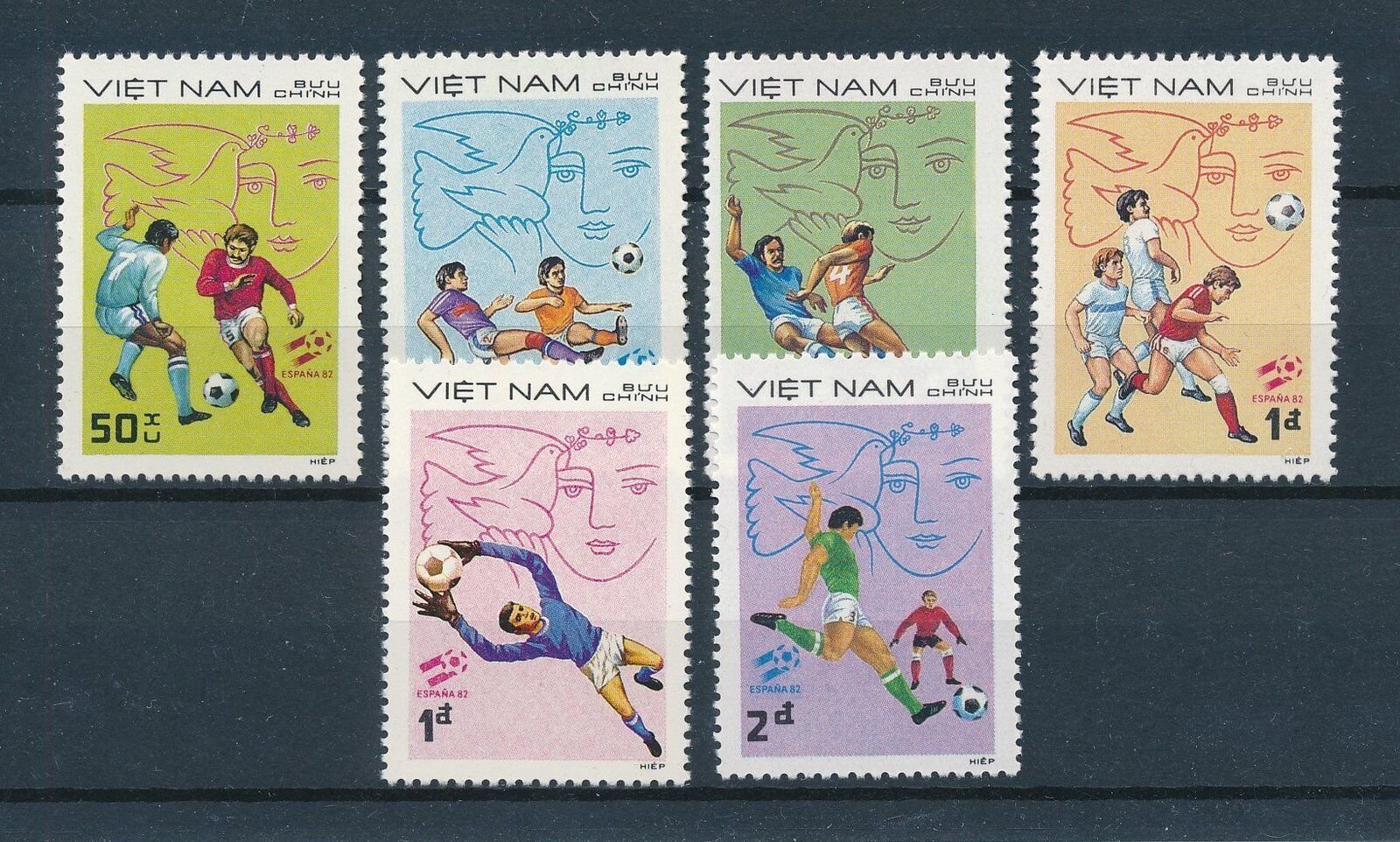 Vietnam 1982 - Camp. mondial de fotbal, serie neuzata