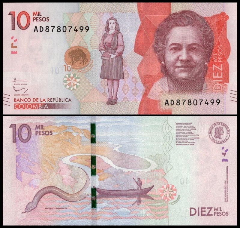 Columbia 2016 - 10000 pesos UNC