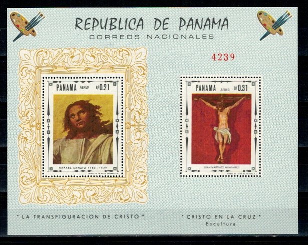 Panama 1968 - Pictura religioasa, bloc neuzat