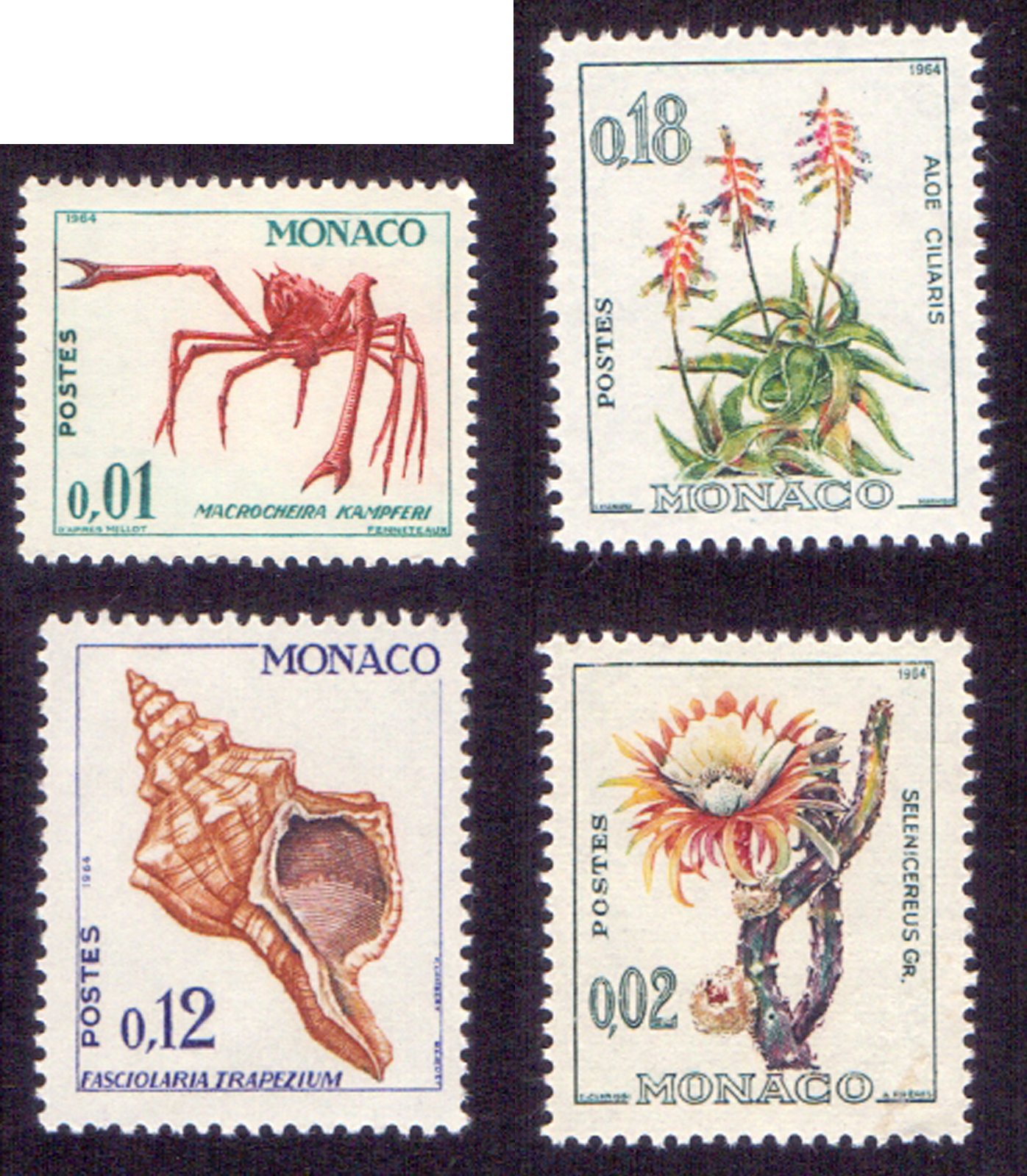 Monaco 1964 - Fauna, flora, serie neuzata