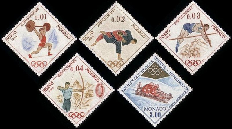Monaco 1964 - Jocurile Olimpice, serie neuzata