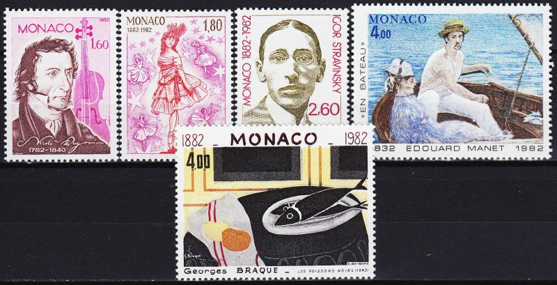 Monaco 1982 - Pictura, arta, artisti, serie neuzata