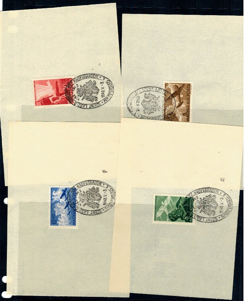 Oradea 1942 - Serie Ungaria pe cartoane cu stampila ocazionala