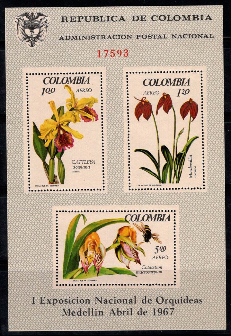 Columbia 1967 - Flori, orhidee, colita neuzata