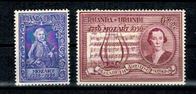 Ruanda-Urundi 1956 - W. Amadeus Mozart, serie neuzata