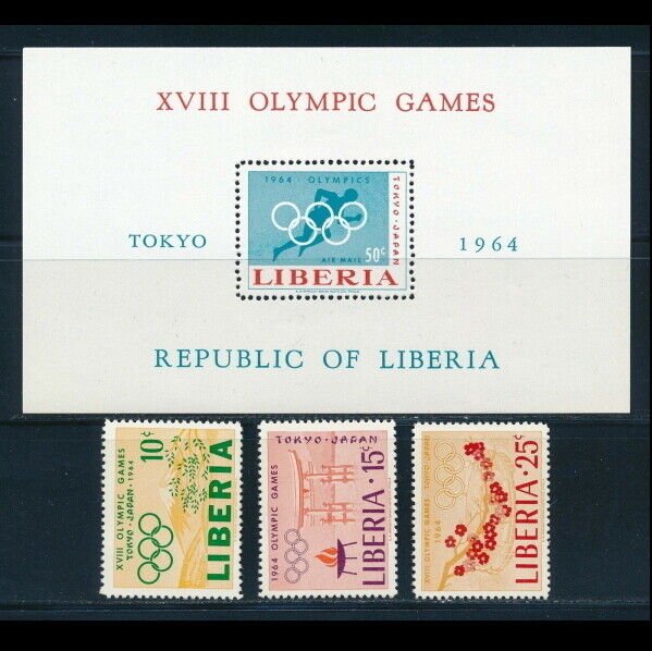 Liberia 1964 - Jocurile Olimpice, serie+colita neuzata