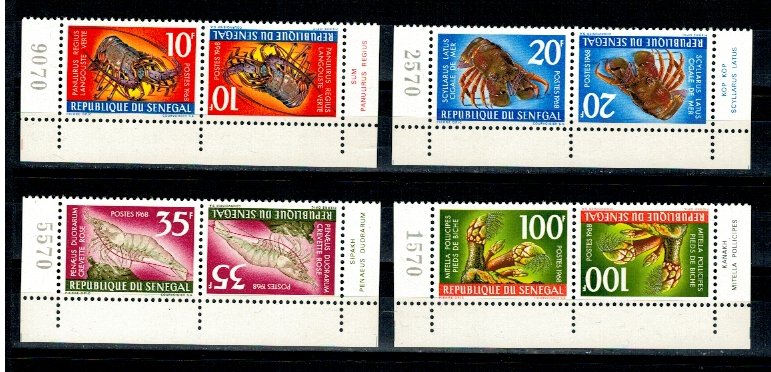Senegal 1968 - Crabi, fauna, serie perechi tete-beche neuzate