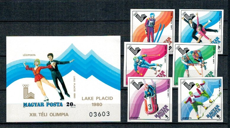 Ungaria 1979 - Jocurile Olimpice Lake Placid, serie+colita ndt n