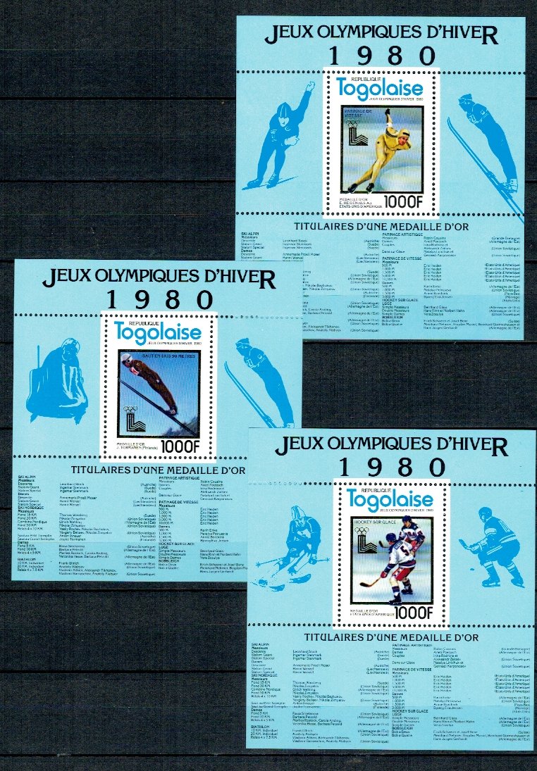 Togo 1980 - Jocurile Olimpice de iarna, medaliati, colite neuzat