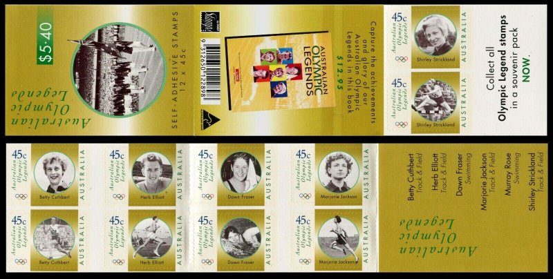 Australia 1998 - Legende Olimpice, serie timbre autocolant in ca