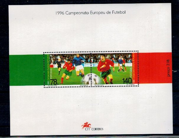 Portugalia 1996 - C.M. fotbal, bloc neuzat