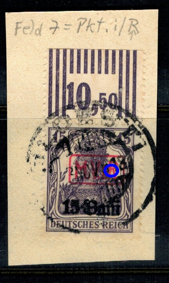 1917 - Ocup. germana, Mi1WOR stampila PLOIESTI, eroare