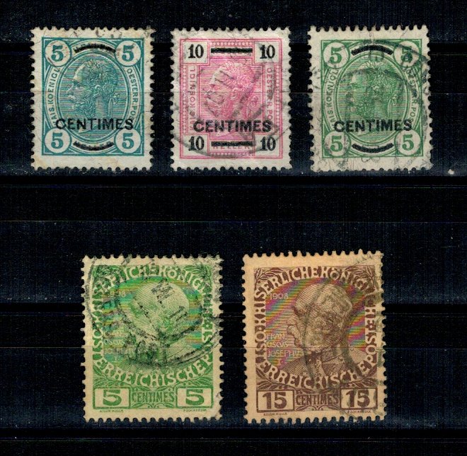 Posta Austriaca in Creta 1905-1915 - Lot timbre stampilate