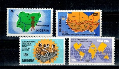 Nigeria 1978 - Colaborarea, harta pe timbru, serie neuzata