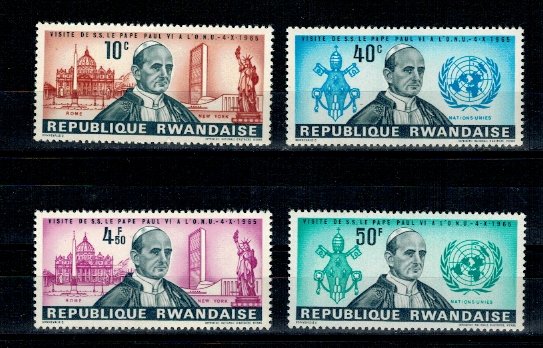 Rwanda 1966 - Papa Paul VI, serie neuzata