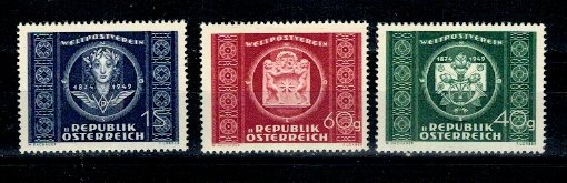 Austria 1949 - Aniversare UPU, serie neuzata