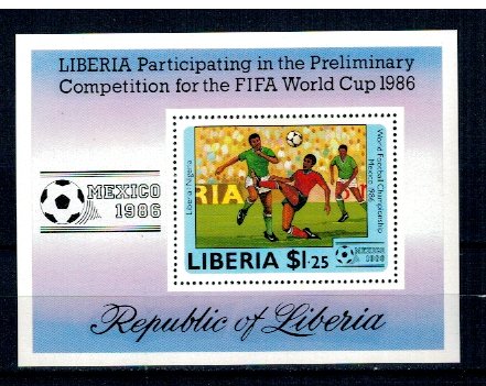 Liberia 1986 - Campionatul Mondial de fotbal, colita neuzata