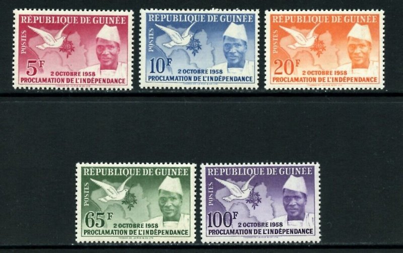 Guinea 1959 - Independenta, pasari, serie neuzata