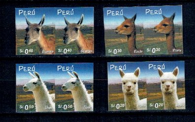 Peru 2004 - Fauna, animala, lama, serie ndt perechi neuzate