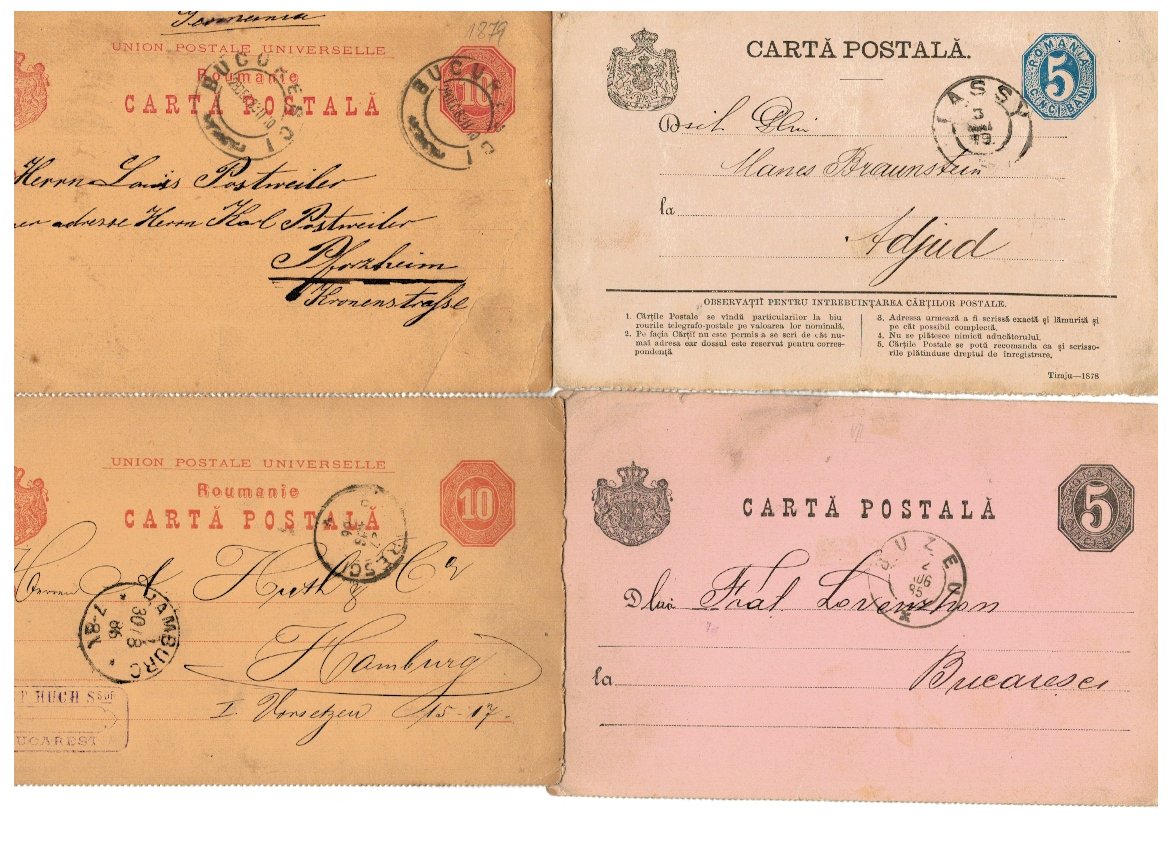 1879-1886 - Lot 4 carti postale, intreguri, circulate