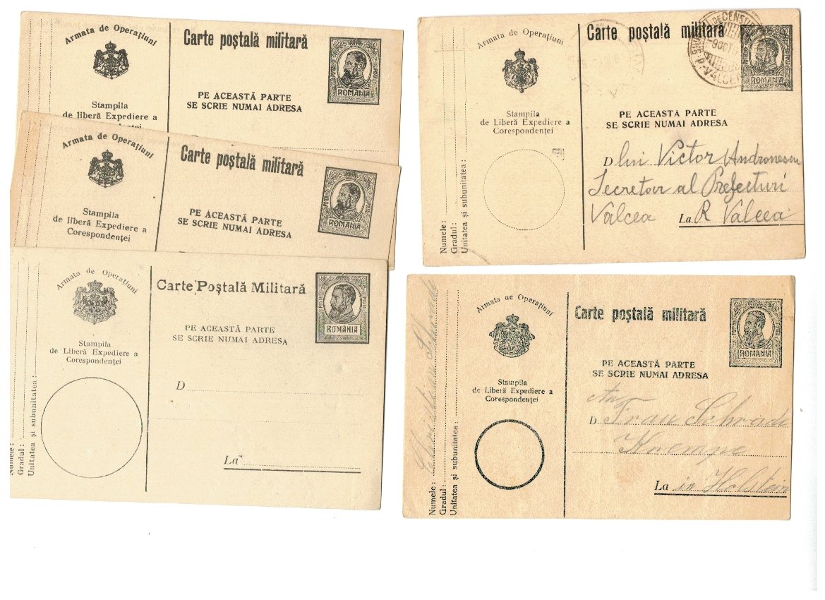 Lot 5 Carti Postale Militare, anii 1910