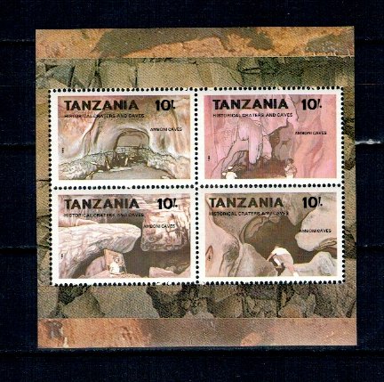 Tanzania 1991 - Pesteri, bloc neuzat