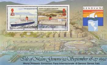 Isle of Man 1992 - Expo Geneva, vapoare, colita neuzata