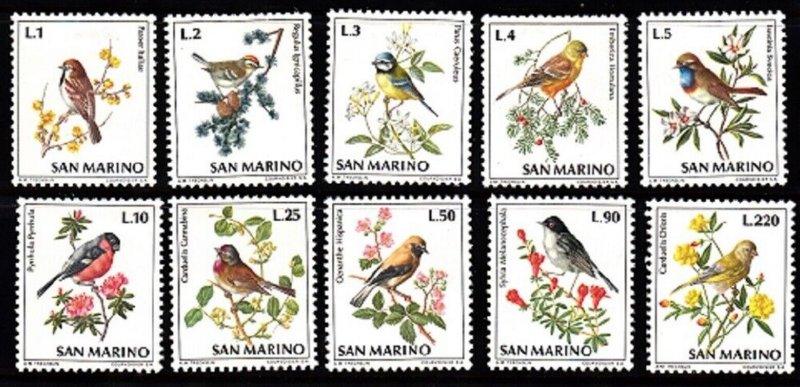 San Marino 1972 - pasari, serie neuzata