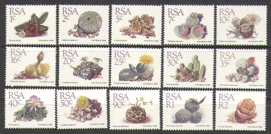 Africa de Sud 1988 - Plante suculente, serie neuzata