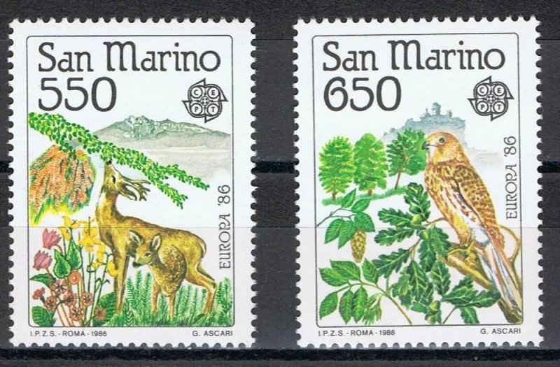 San Marino 1986 - Europa, natura, fauna, serie neuzata
