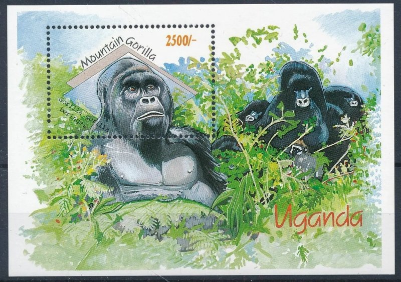 Uganda 1992 - Fauna, gorila, colita neuzata