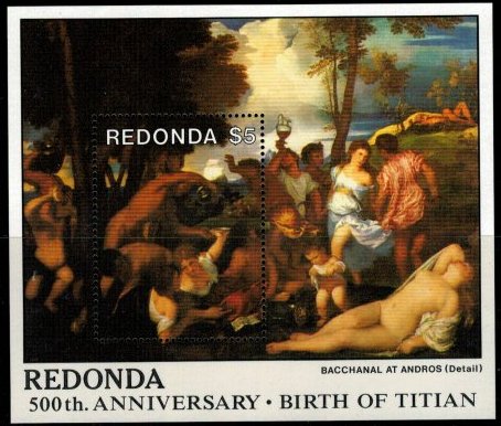 Redonda 1988 - Picturi Titian, colita neuzata
