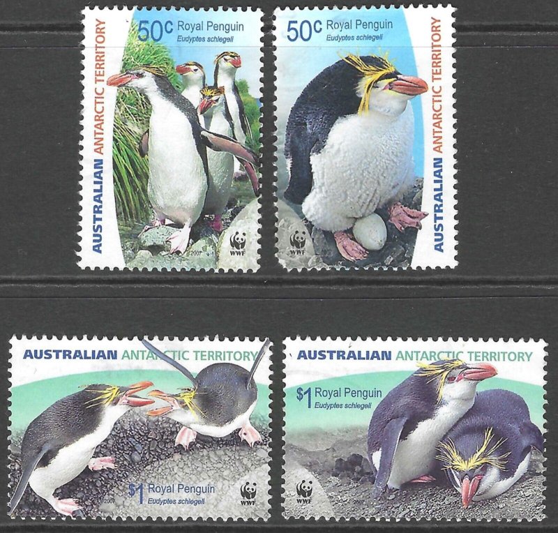 Australian Antarctic 2007 - Fauna WWF, pinguni, serie neuzata