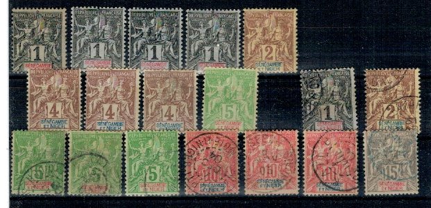 Senegambia si Niger 1903/4 - Lot timbre nestampilate si stampila