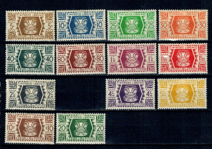 Wallis & Futuna 1944 - Uzuale, serie inc. nestampilata