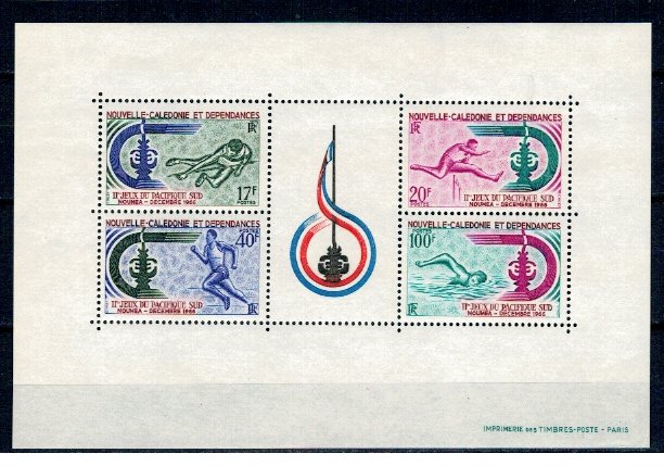 New Caledonia 1966 - Sport, Noumea Games, bloc neuzat