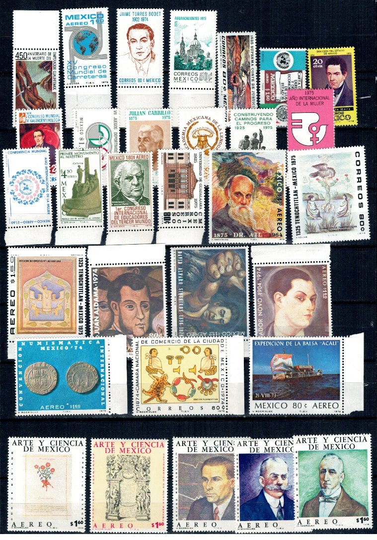 Mexic 1975 - Lot 31 timbre neuzate