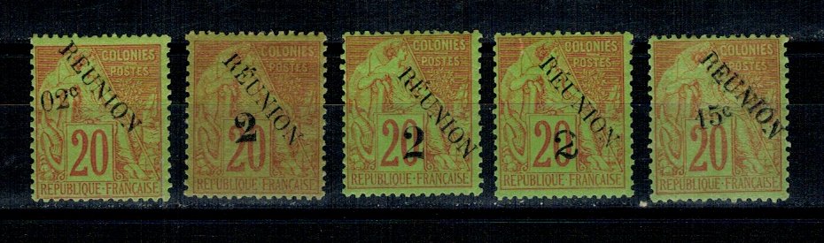 Reunion 1891 (colonie franceza) - Mi 29-31 serie nestampilata