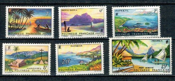 Polinezia Franceza 1964 - Vederi din insule, uzuale, serie neuza