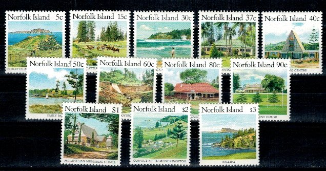 Norfolk Island 1987 - Motive locale, vederi, serie neuzata
