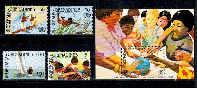 Grenada Grenadines 1985 -Anul int. al copiilor, serie+colita neu