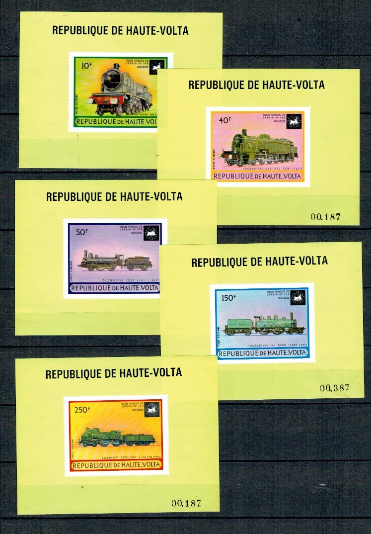 Haute Volta 1973 - Locomotive, set colite ndt deluxe neuzate