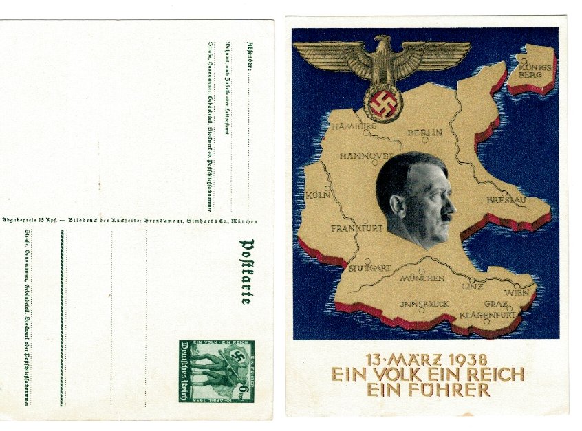 Deutsches Reich 1938 - Hitler, carte postala de propaganda