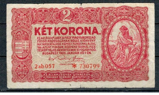 Ungaria 1920 - 2 korona, circulata
