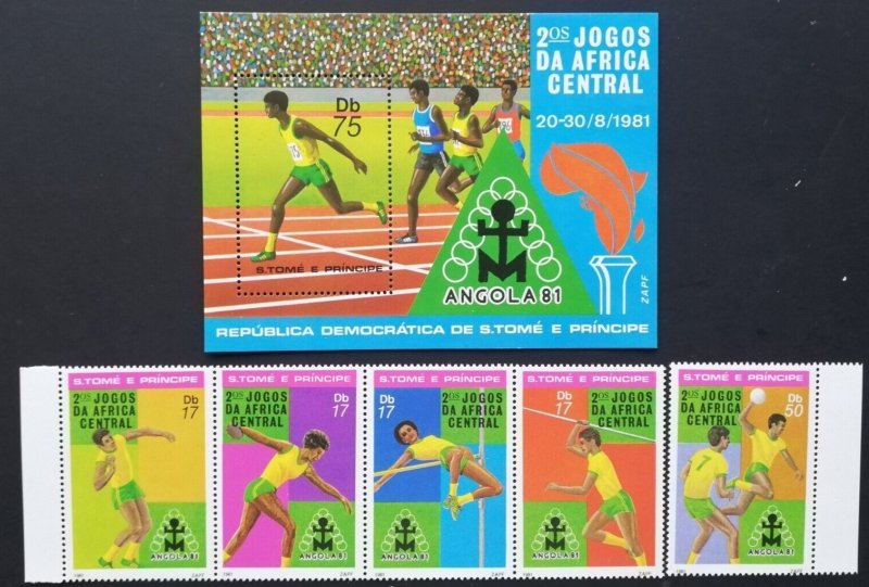 Sao Tome 1981 - Sport, serie+colita neuzata