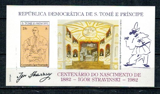 Sao Tome 1982 - Igor Stravinski, compozitor, colita ndt neuzata