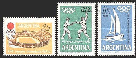 Argentina 1964 - Jocurile Olimpice Tokio, serie neuzata
